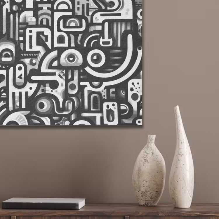 Symbolen - Abstract - Grafisch - Zwart PET vilt klein -sfeer6_closeup