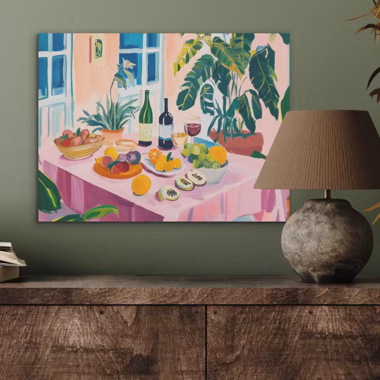 Tafel - Wijn - Fruit PET vilt klein -sfeer2