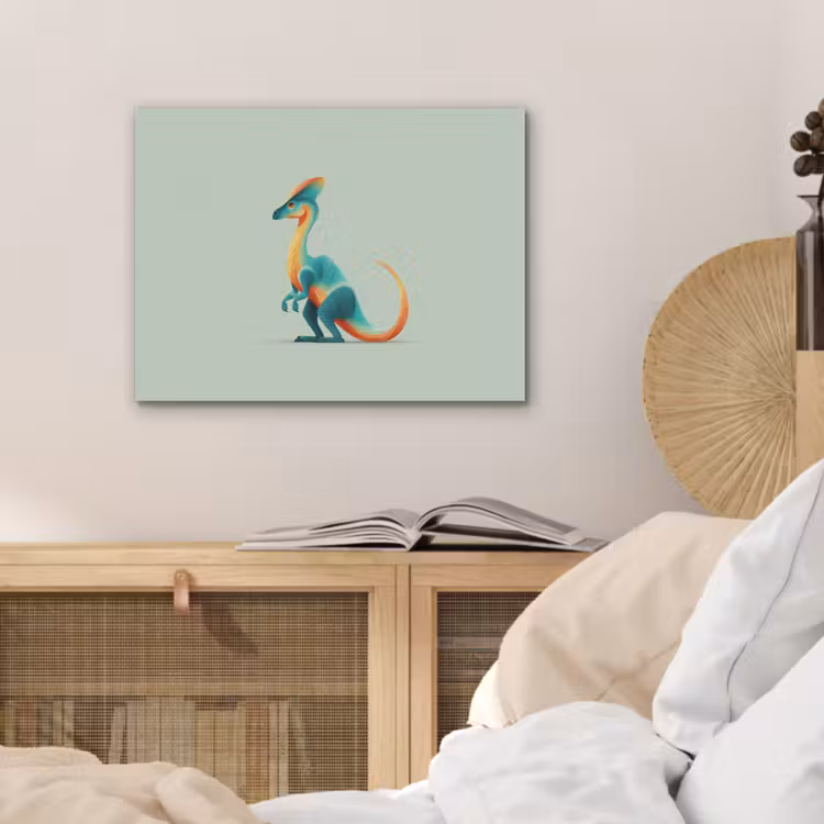 Staart - Dino - Minimalistisch - Blauw PET vilt klein -sfeer3