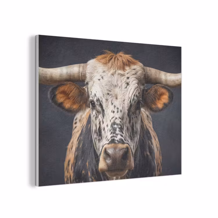 Stier - Kleurrijk - Hoorns PET vilt klein -3d
