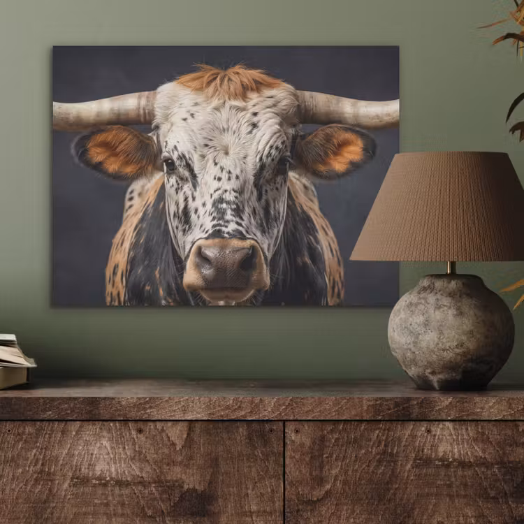 Stier - Kleurrijk - Hoorns PET vilt klein -sfeer2