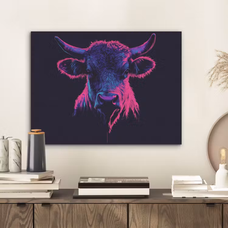 Stier - Neon - Zwart - Kleur PET vilt klein -sfeer1