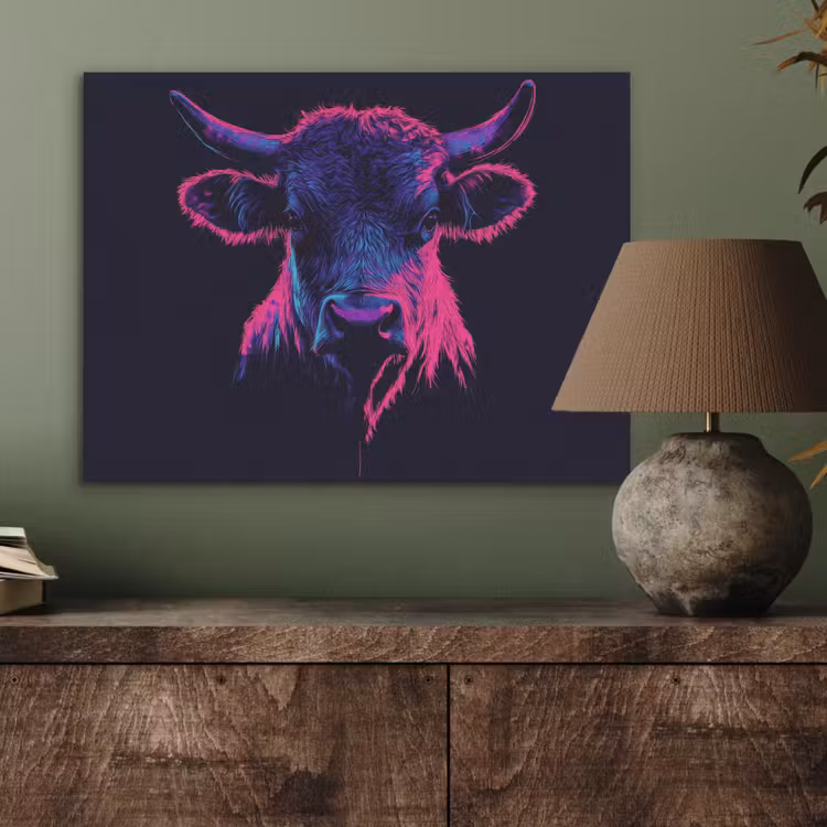 Stier - Neon - Zwart - Kleur PET vilt klein -sfeer2