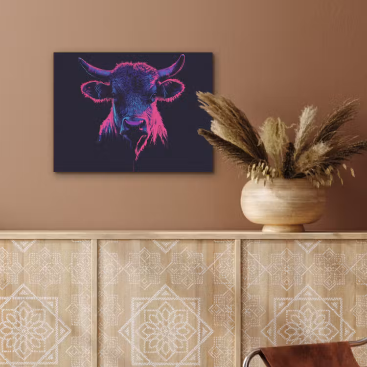 Stier - Neon - Zwart - Kleur PET vilt klein -sfeer4