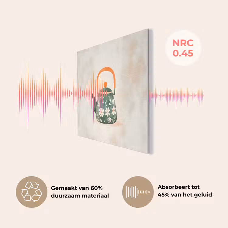 Theepot - Groen - Bloemen - Oranje PET vilt klein -USP_NL