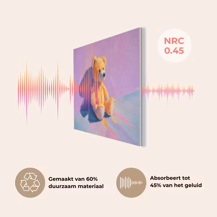 Teddybeer - Schaduw - Penseelstreken - Paars PET vilt klein -USP_NL