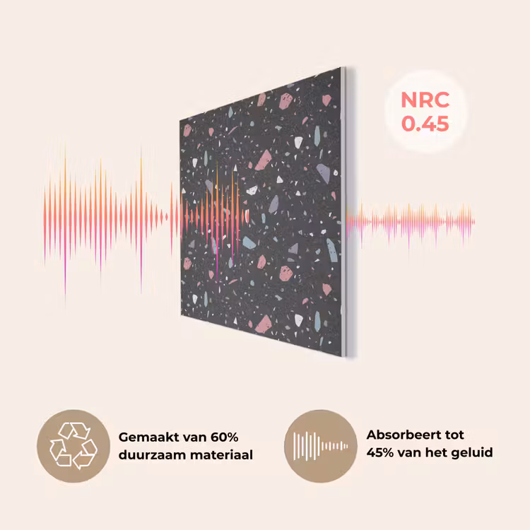 Terrazzo - Patroon - Zwart - Zacht PET vilt klein 837 -USP_NL
