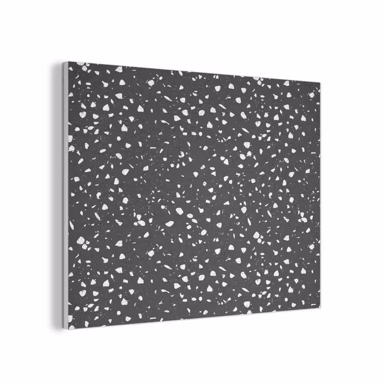 Terrazzo -  Patroon - Zwart - Wit PET vilt klein 837 -3d