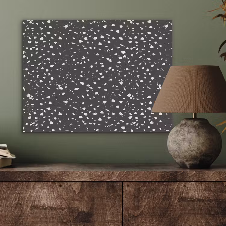 Terrazzo -  Patroon - Zwart - Wit PET vilt klein 837 -sfeer2