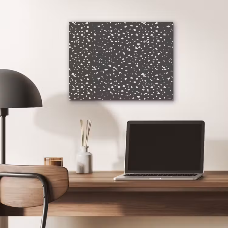 Terrazzo -  Patroon - Zwart - Wit PET vilt klein 837 -sfeer5