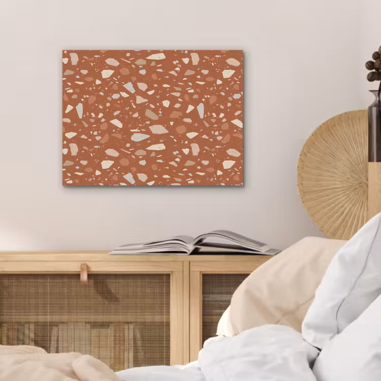 Terrazzo - Patroon - Klei PET vilt klein 837 -sfeer3