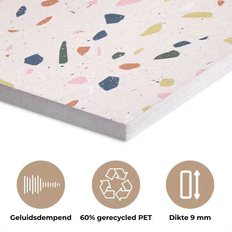 Terrazzo - Patroon - Kleurrijk PET vilt klein 837 -closeup_NL