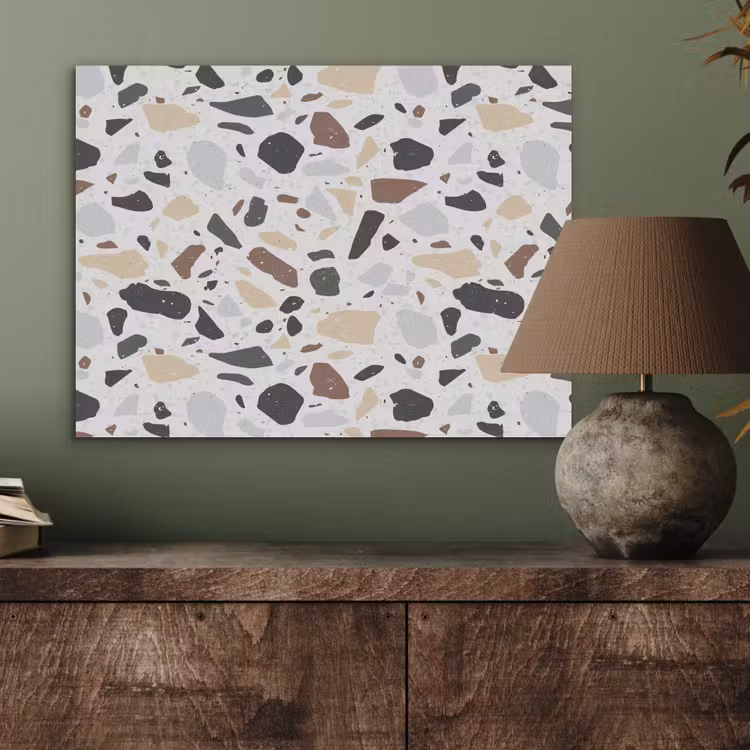 Terrazzo - Patroon - Kleurrijk - Klei PET vilt klein 837 -sfeer2