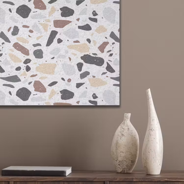 Terrazzo - Patroon - Kleurrijk - Klei PET vilt klein 837 -sfeer6_closeup