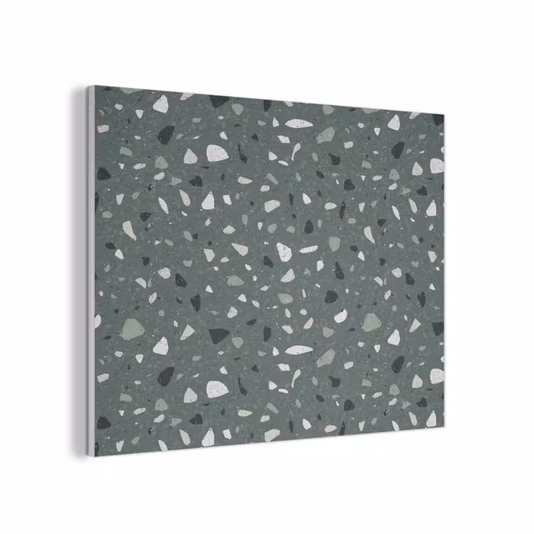 Terrazzo -  Patroon - Kleurrijk - Groen PET vilt klein 837 -3d