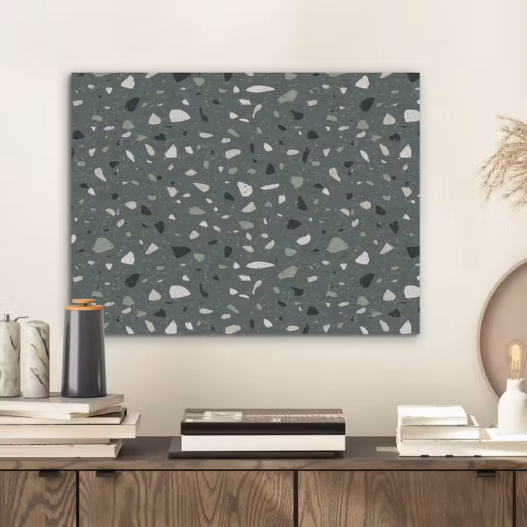 Terrazzo -  Patroon - Kleurrijk - Groen PET vilt klein 837 -sfeer1
