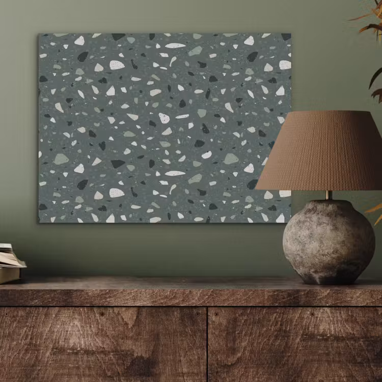 Terrazzo -  Patroon - Kleurrijk - Groen PET vilt klein 837 -sfeer2