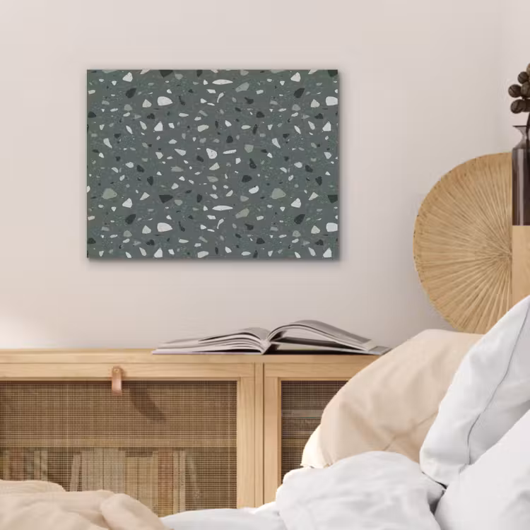 Terrazzo -  Patroon - Kleurrijk - Groen PET vilt klein 837 -sfeer3