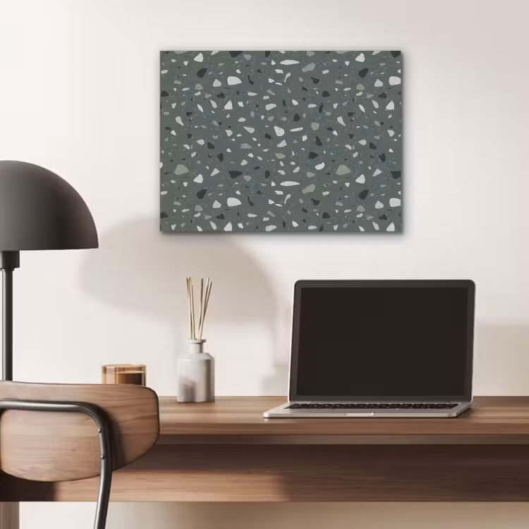 Terrazzo -  Patroon - Kleurrijk - Groen PET vilt klein 837 -sfeer5