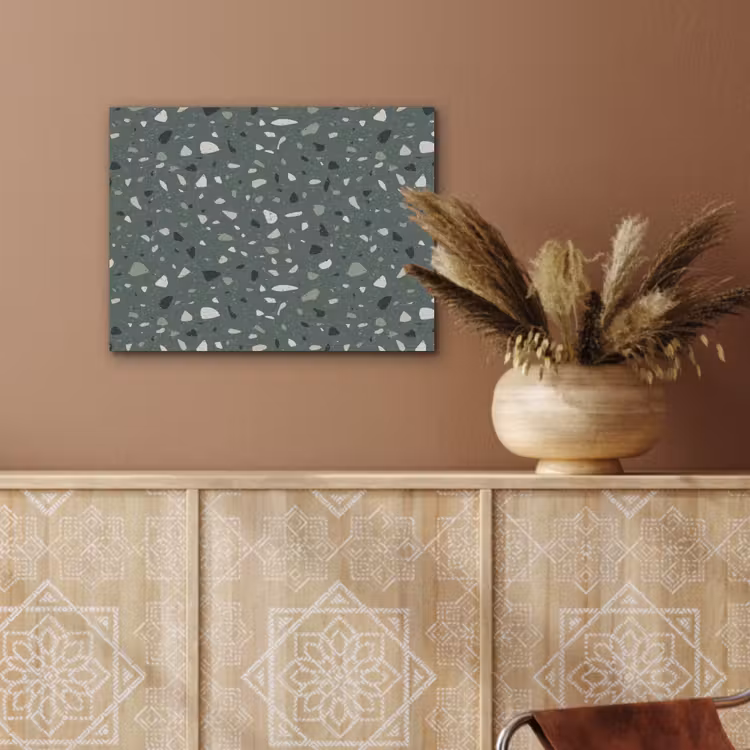 Terrazzo -  Patroon - Kleurrijk - Groen PET vilt klein 837 -sfeer4