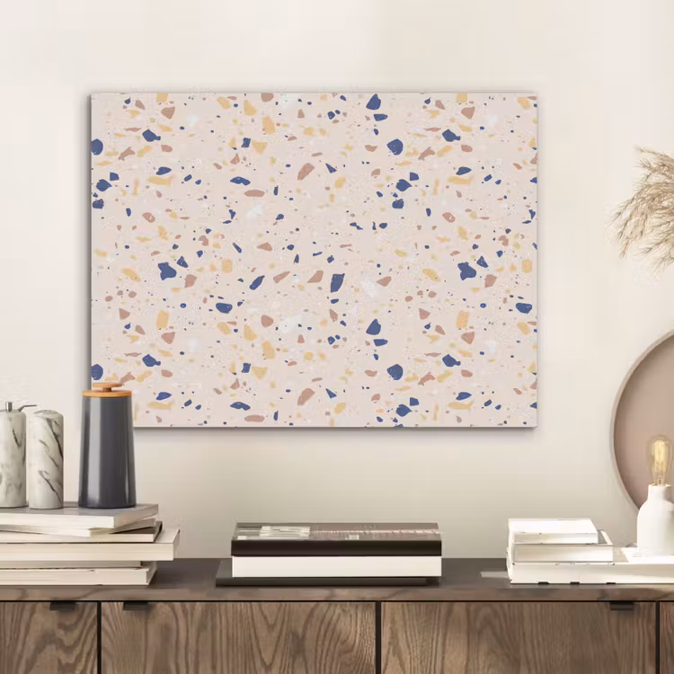 Terrazzo - Patroon - Kleurrijk - Indigo PET vilt klein 837 -sfeer1