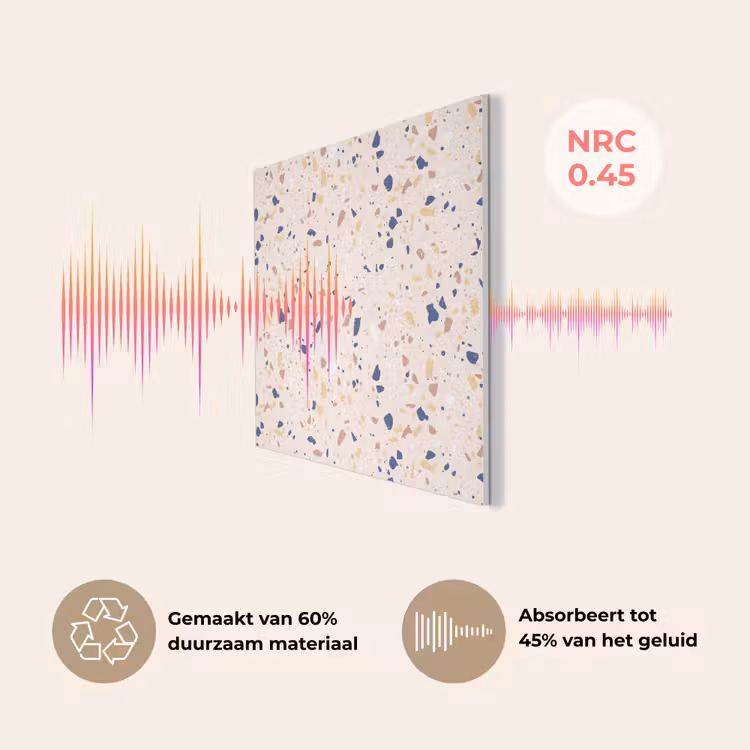 Terrazzo - Patroon - Kleurrijk - Indigo PET vilt klein 837 -USP_NL