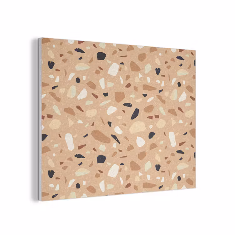 Terrazzo - Patroon - Kleurrijk - Oranje PET vilt klein 837 -3d
