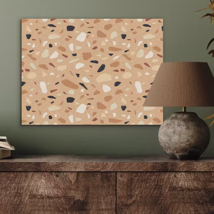 Terrazzo - Patroon - Kleurrijk - Oranje PET vilt klein 837 -sfeer2