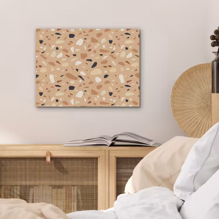 Terrazzo - Patroon - Kleurrijk - Oranje PET vilt klein 837 -sfeer3