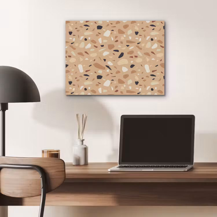 Terrazzo - Patroon - Kleurrijk - Oranje PET vilt klein 837 -sfeer5