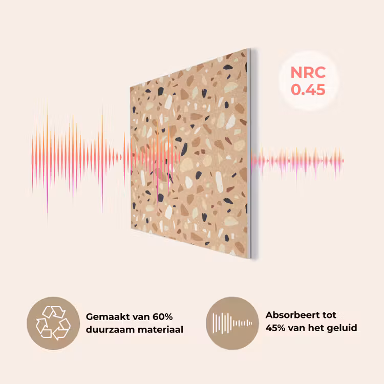 Terrazzo - Patroon - Kleurrijk - Oranje PET vilt klein 837 -USP_NL