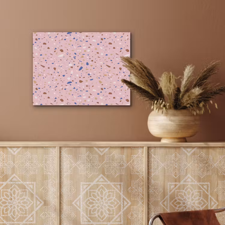 Terrazzo - Patroon - Kleurrijk - Roze PET vilt klein 837 -sfeer4