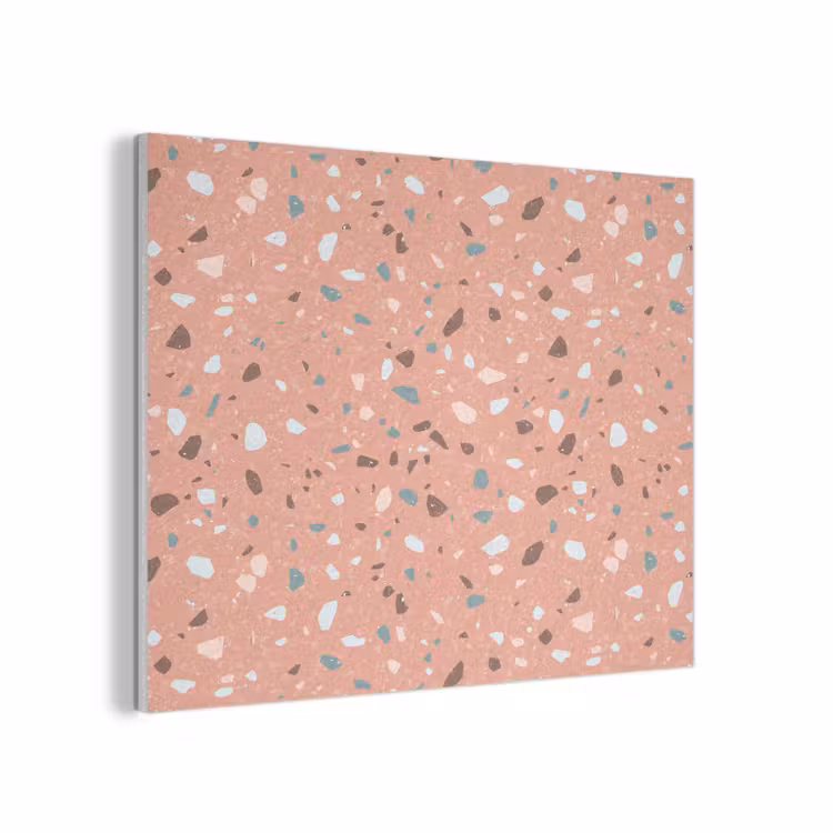 Terrazzo - Patroon - Kleurrijk - Roze - Blauw PET vilt klein 837 -3d