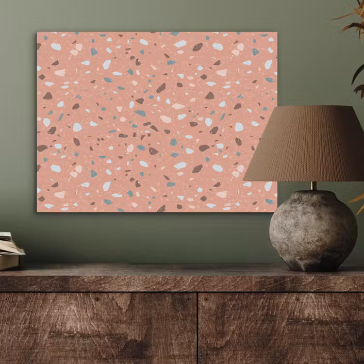 Terrazzo - Patroon - Kleurrijk - Roze - Blauw PET vilt klein 837 -sfeer2