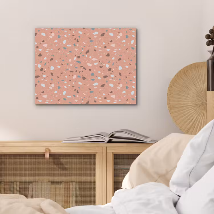Terrazzo - Patroon - Kleurrijk - Roze - Blauw PET vilt klein 837 -sfeer3