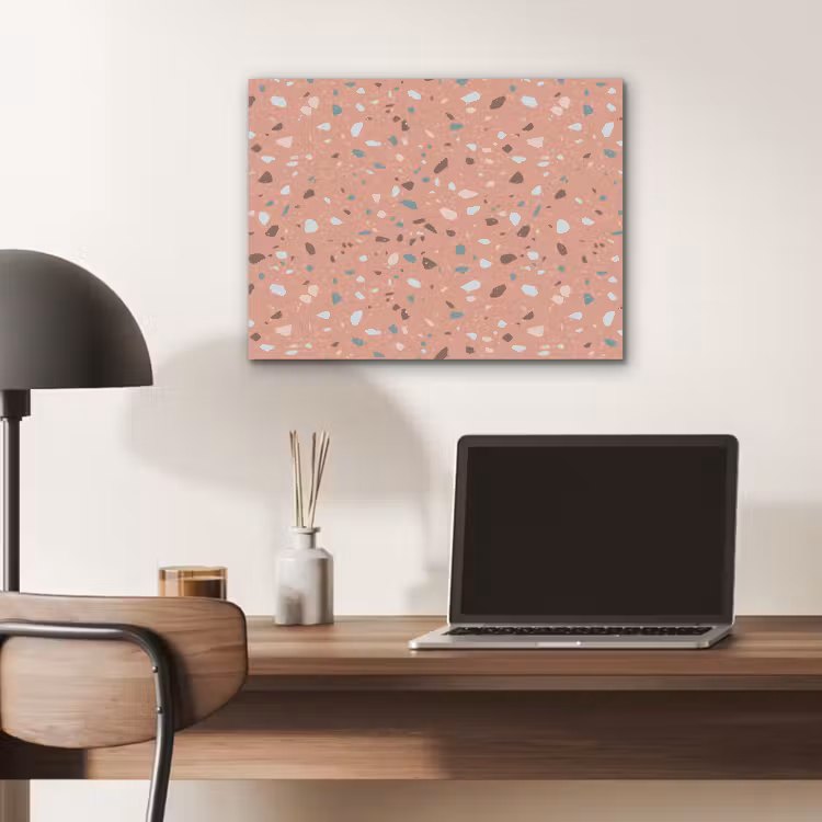 Terrazzo - Patroon - Kleurrijk - Roze - Blauw PET vilt klein 837 -sfeer5