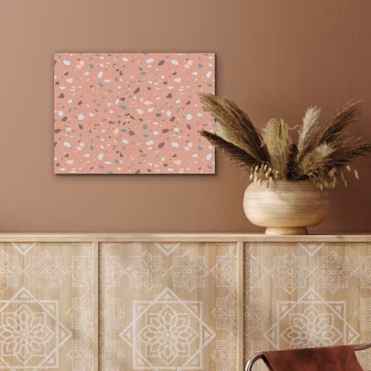 Terrazzo - Patroon - Kleurrijk - Roze - Blauw PET vilt klein 837 -sfeer4