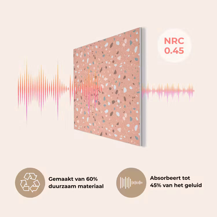 Terrazzo - Patroon - Kleurrijk - Roze - Blauw PET vilt klein 837 -USP_NL