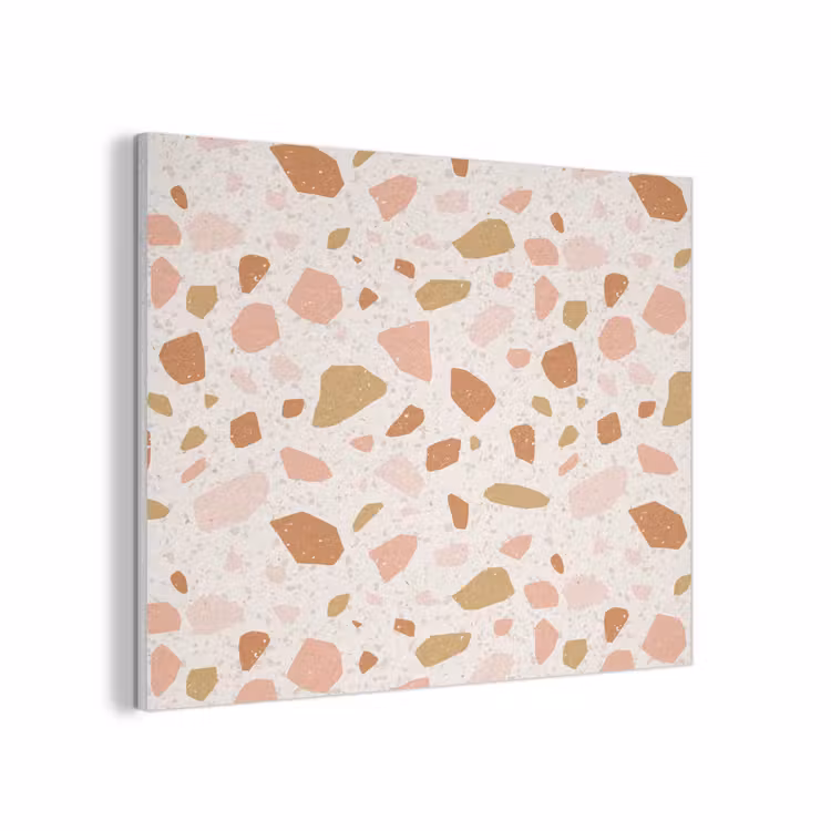 Terrazzo -  Patroon - Kleurrijk - Zalm PET vilt klein 837 -3d