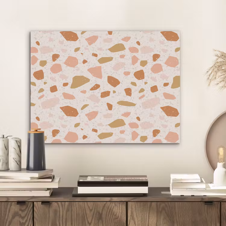 Terrazzo -  Patroon - Kleurrijk - Zalm PET vilt klein 837 -sfeer1