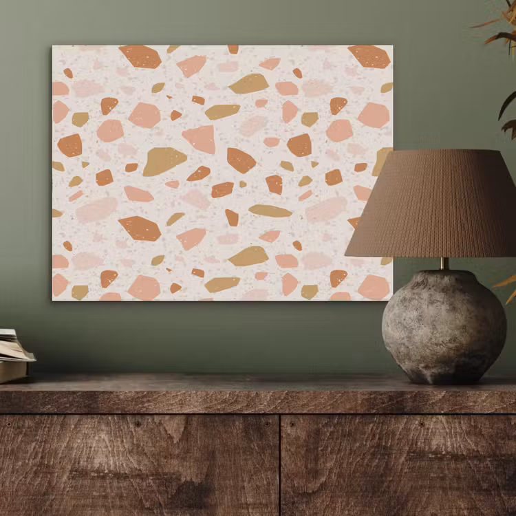 Terrazzo -  Patroon - Kleurrijk - Zalm PET vilt klein 837 -sfeer2