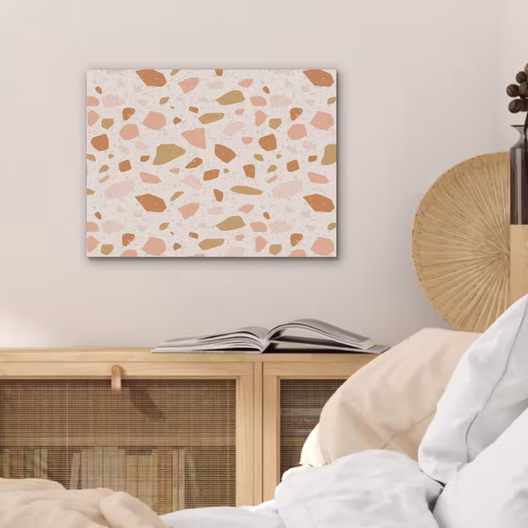 Terrazzo -  Patroon - Kleurrijk - Zalm PET vilt klein 837 -sfeer3