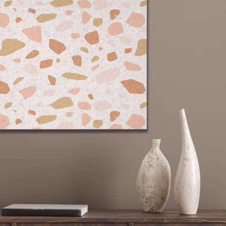 Terrazzo -  Patroon - Kleurrijk - Zalm PET vilt klein 837 -sfeer6_closeup