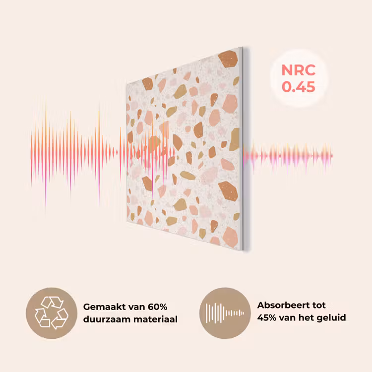 Terrazzo -  Patroon - Kleurrijk - Zalm PET vilt klein 837 -USP_NL