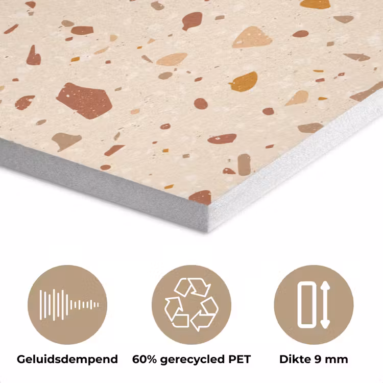 Terrazzo - Patroon - Kleurrijk - Steen PET vilt klein 837 -closeup_NL