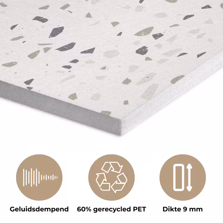 Terrazzo - Patroon - Créme PET vilt klein 837 -closeup_NL