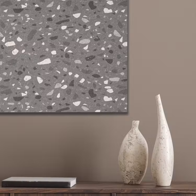 Terrazzo - Patroon - Grijs PET vilt klein 837 -sfeer6_closeup