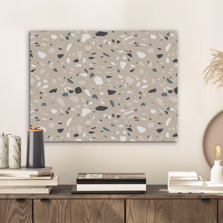 Terrazzo - Patroon - Groen PET vilt klein 837 -sfeer1