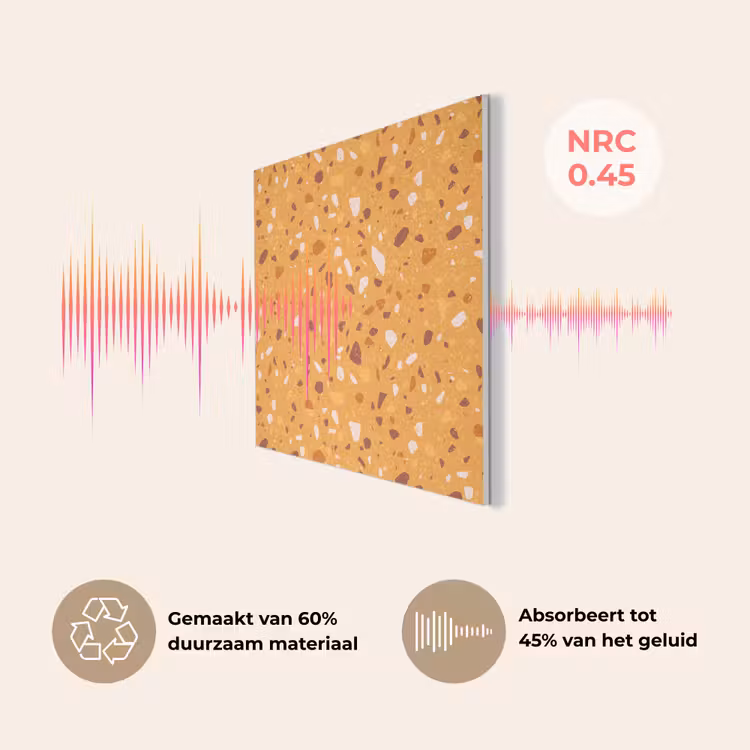 Terrazzo - Patroon - Okergeel PET vilt klein 837 -USP_NL