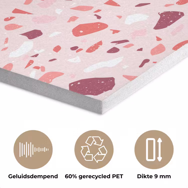 Terrazzo - Patroon - Roze PET vilt klein 837 -closeup_NL
